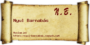 Nyul Barnabás névjegykártya